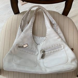Donald J. Pliner White Leather Handbag